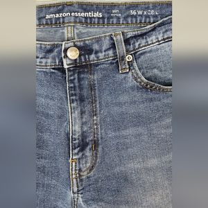 👖 Lightly Used Amazon Essentials Slim Straight 5-Pocket Blue Jeans 36" x 28" 👖
